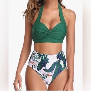 Two Piece Swimsuit High Waist Bikini with Bottom